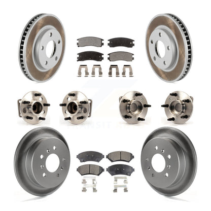 Hub Bearing Coated Brake Rotor & Pad Front Rear Kit (10Pc) For Chevrolet Venture