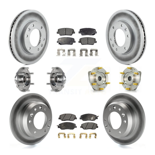 Hub Bearing Coated Brake Rotor Pads Front Rear Kit (10Pc) For Kia Sedona Hyundai