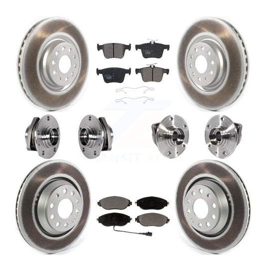 Hub Bearing Coat Brake Rotor Pads Front Rear Kit (10Pc) For Volkswagen Golf R S3