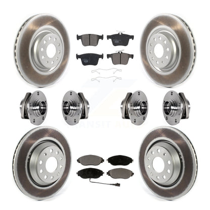 Hub Bearings Coated Disc Brake Rotors And Pads Front Rear Kit (10Pc) For Audi S3