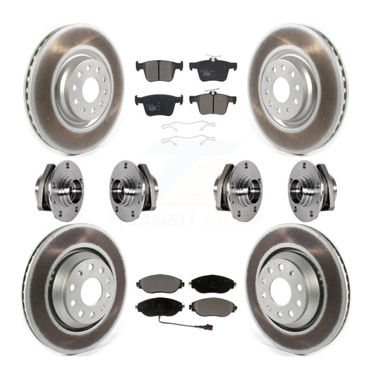Hub Bearings Coated Disc Brake Rotors And Pads Front Rear Kit (10Pc) For Audi S3