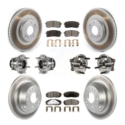 Hub Bearing Coat Brake Rotor Pads Front Rear Kit (10Pc) For 2015-2021 Kia Sedona