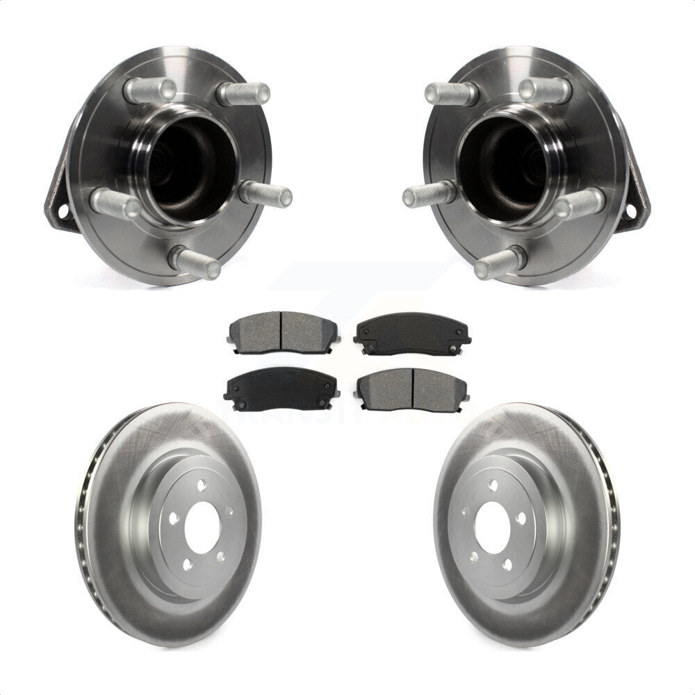 Hub Bearing Coat Brake Rotor Pad Front Kit For 15-18 Dodge Charger RWD with 3.6L