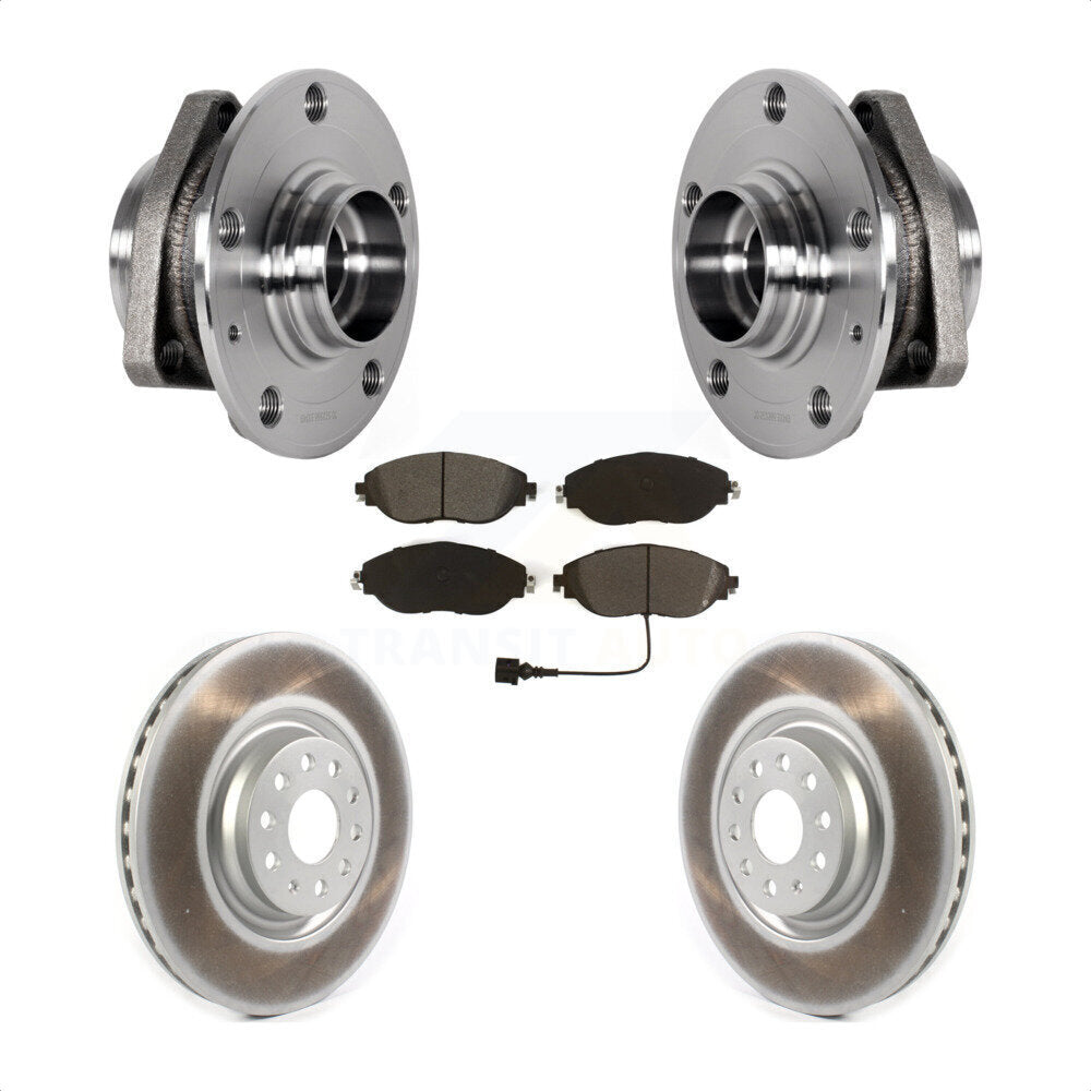 Hub Bearing Assembly Coated Disc Brake Rotors And Pads Front Kit For Audi S3