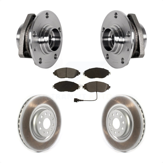 Hub Bearing Assembly Coated Disc Brake Rotors And Pads Front Kit For Audi S3