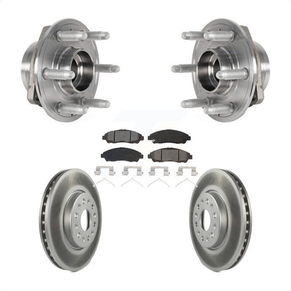 Hub Bearing Coated Brake Rotor & Pad Front Kit For Chevrolet Traverse GMC Acadia