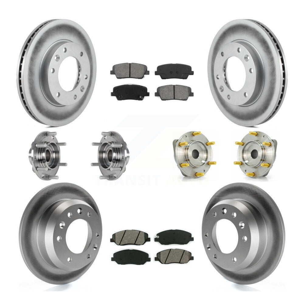 Hub Bearing Coated Brake Rotor Pads Front Rear Kit (10Pc) For Kia Sedona Hyundai