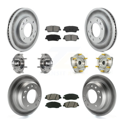 Hub Bearing Coated Brake Rotor Pads Front Rear Kit (10Pc) For Kia Sedona Hyundai