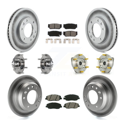 Hub Bearing Coat Brake Rotor Pad Front Rear Kit (10Pc) For Hyundai Entourage Kia
