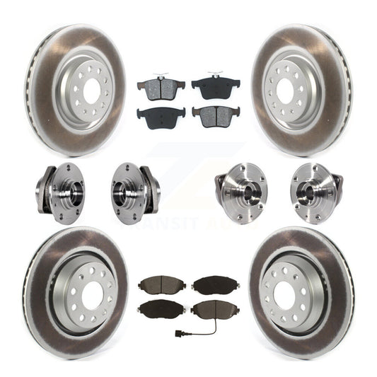 Hub Bearing Coat Brake Rotor Pads Front Rear Kit (10Pc) For Volkswagen Golf R S3