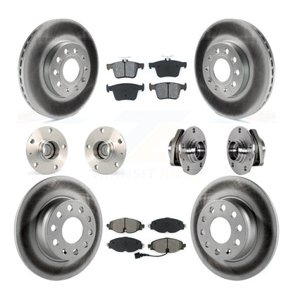 Hub Bearing Coated Brake Rotor & Pad Front Rear Kit (10Pc) For 2016 Audi A3 2.0L