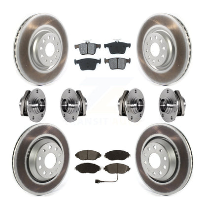 Hub Bearings Coated Disc Brake Rotors And Pads Front Rear Kit (10Pc) For Audi S3