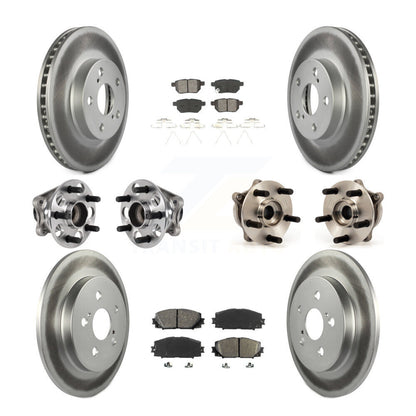 Hub Bearing Coated Disc Brake Rotor & Pad Front Rear Kit (10Pc) For Lexus CT200h