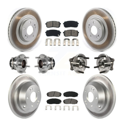 Hub Bearing Coat Brake Rotor Pads Front Rear Kit (10Pc) For 2015-2021 Kia Sedona