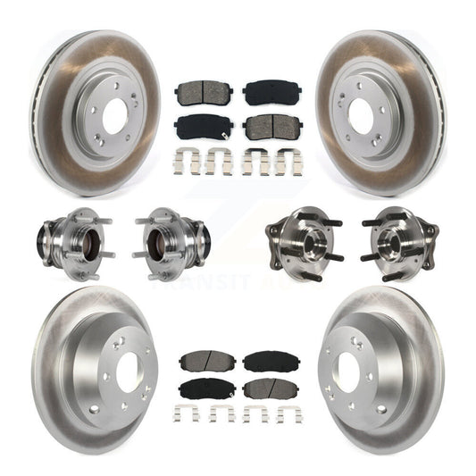 Hub Bearing Coat Brake Rotor Pads Front Rear Kit (10Pc) For 2015-2021 Kia Sedona