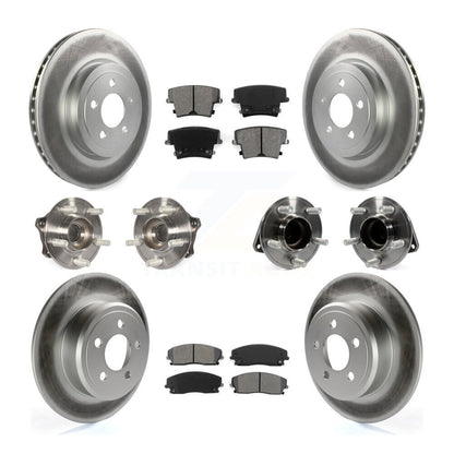 Hub Bearing Coated Disc Brake Rotor Pads Front Rear Kit (10Pc) For Dodge Charger