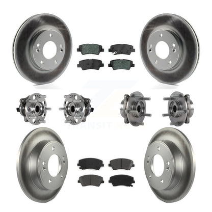 Hub Bearing Coat Brake Rotor Pads Front Rear Kit (10Pc) For Hyundai Elantra 2.0L