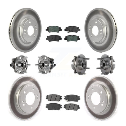 Hub Bearing Coat Brake Rotor Pads Front Rear Kit (10Pc) For Hyundai Elantra 1.6L