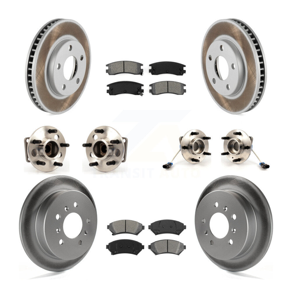 Hub Bearing Coated Brake Rotor & Pad Front Rear Kit (10Pc) For Chevrolet Venture