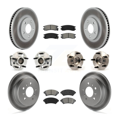 Hub Bearing Coated Brake Rotor & Pads Front Rear Kit (10Pc) For Chevrolet Impala