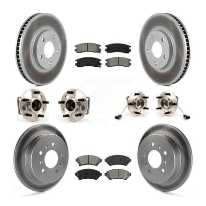 Hub Bearing Coated Brake Rotor & Pads Front Rear Kit (10Pc) For Chevrolet Impala