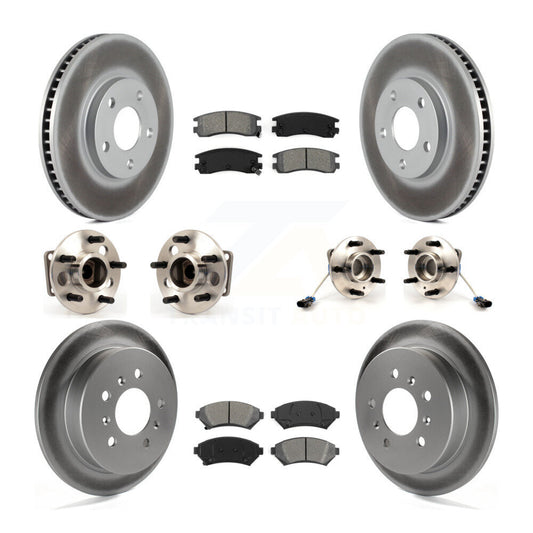 Hub Bearing Coated Brake Rotor & Pads Front Rear Kit (10Pc) For Chevrolet Impala