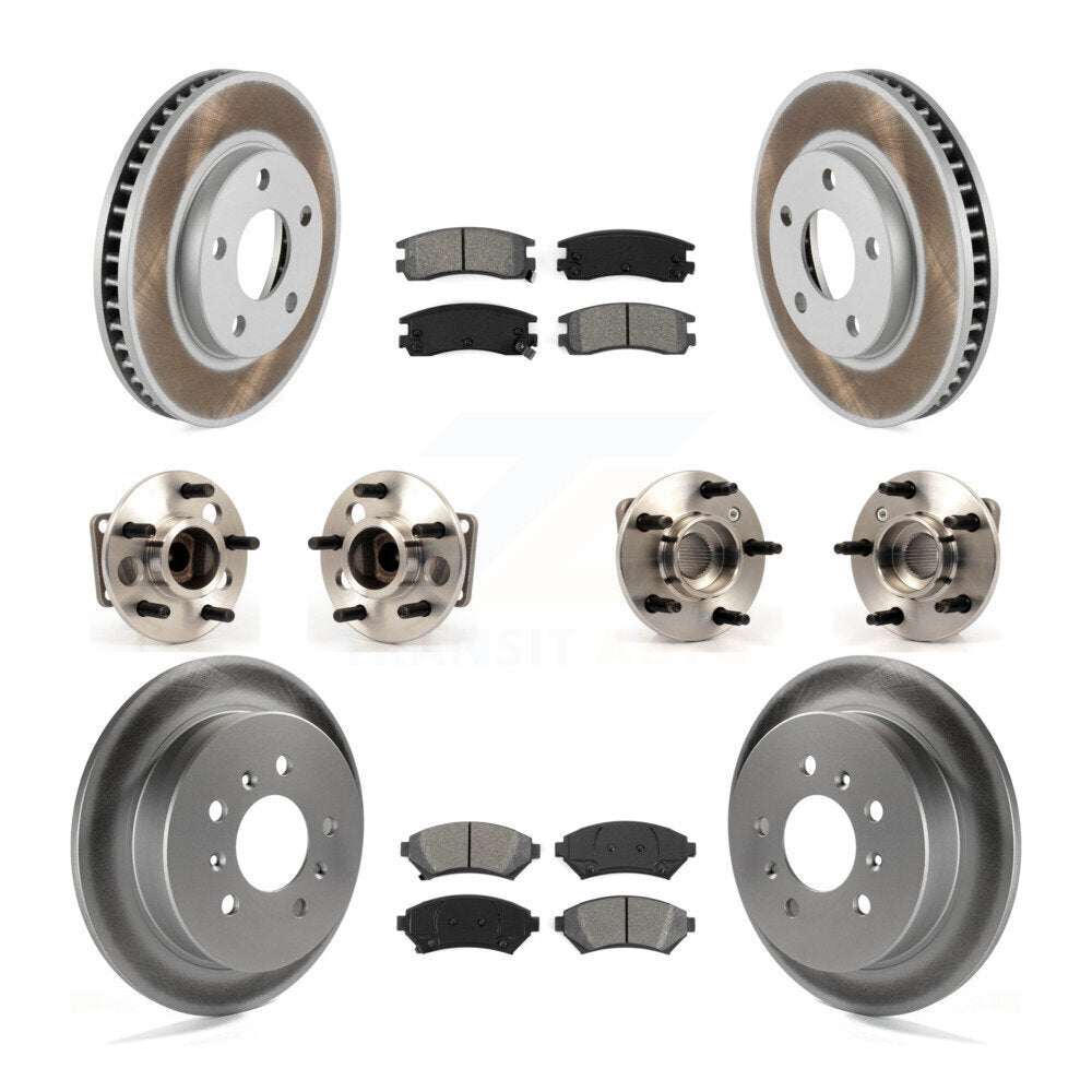 Hub Bearing Coated Brake Rotor & Pad Front Rear Kit (10Pc) For Chevrolet Venture