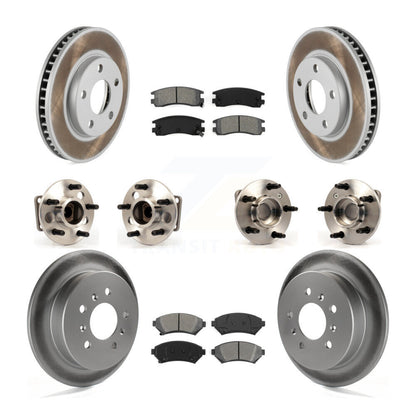 Hub Bearing Coated Brake Rotor & Pad Front Rear Kit (10Pc) For Chevrolet Venture