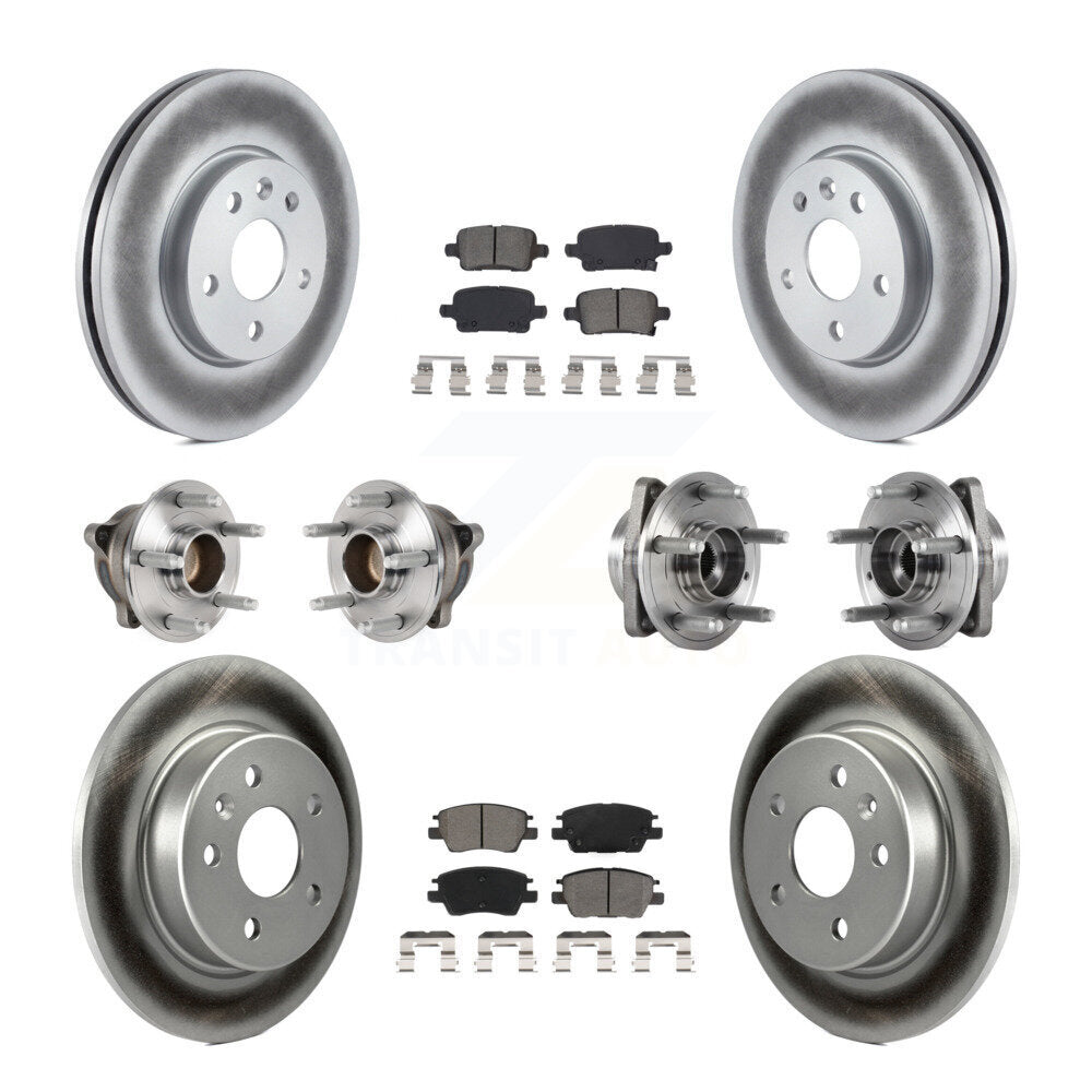 Hub Bearing Coat Brake Rotor Pads Front Rear Kit (10Pc) For Chevrolet Cruze Volt