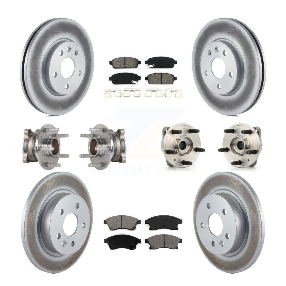 Hub Bearing Coated Brake Rotor And Pad Front Rear Kit (10Pc) For Chevrolet Cruze
