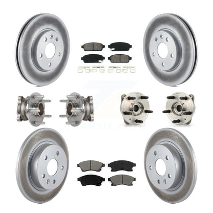 Hub Bearing Coated Brake Rotor And Pad Front Rear Kit (10Pc) For Chevrolet Cruze