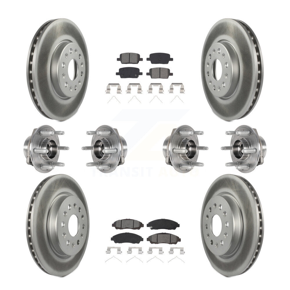 Hub Bearing Coated Brake Rotor Pads Front Rear Kit (10Pc) For Chevrolet Traverse