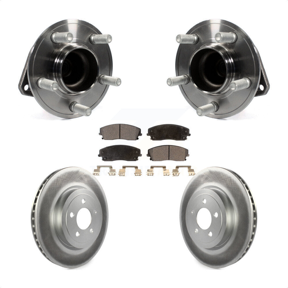 Hub Bearing Coat Brake Rotor Pad Front Kit For 15-18 Dodge Charger RWD with 3.6L