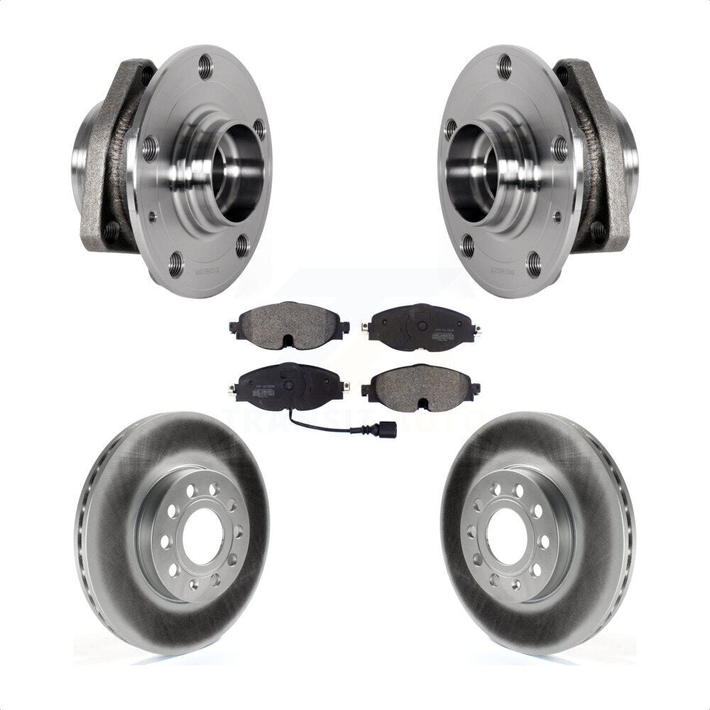 Hub Bearing Assembly Coated Disc Brake Rotor Pad Front Kit For 2016 Audi A3 2.0L