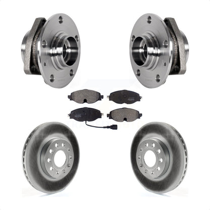 Hub Bearing Assembly Coated Disc Brake Rotor Pad Front Kit For 2016 Audi A3 2.0L