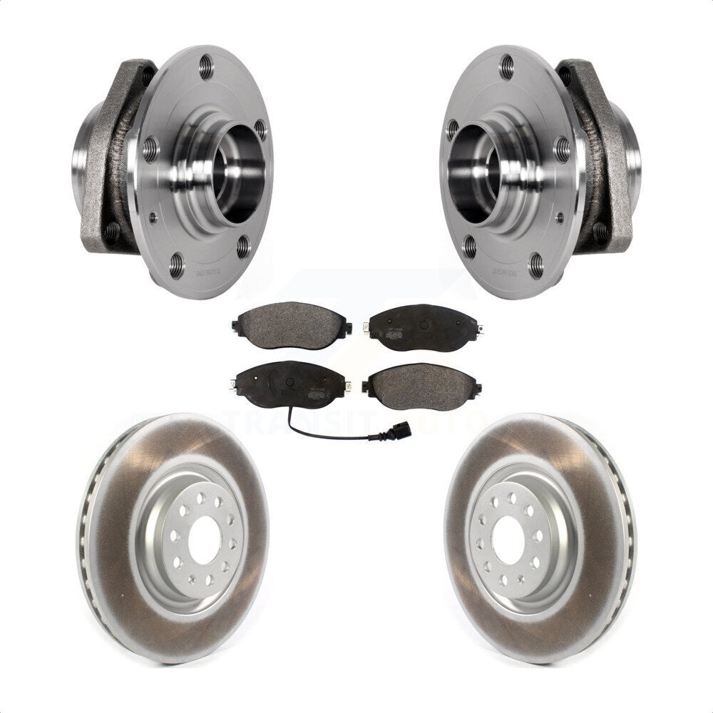 Hub Bearing Assembly Coated Disc Brake Rotors And Pads Front Kit For Audi S3