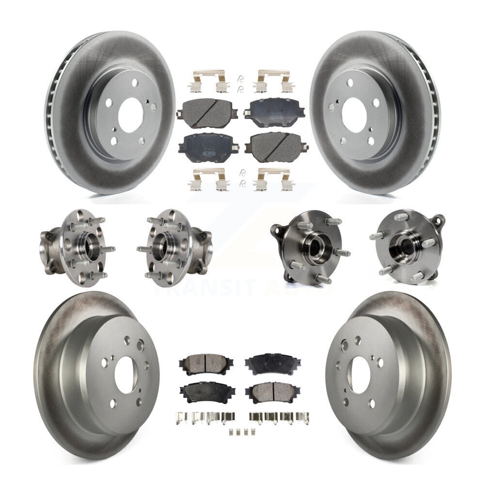 Hub Bearing Coated Disc Brake Rotor & Pads Front Rear Kit (10Pc) For Lexus IS250