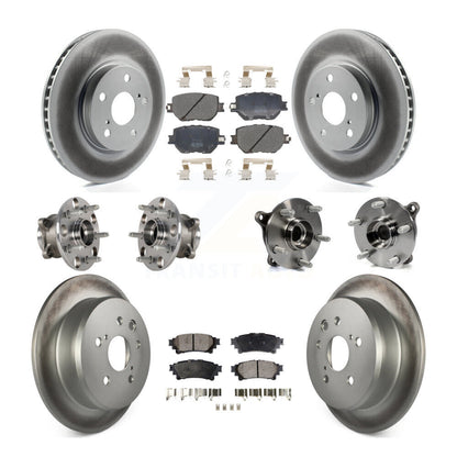 Hub Bearing Coated Disc Brake Rotor & Pads Front Rear Kit (10Pc) For Lexus IS250