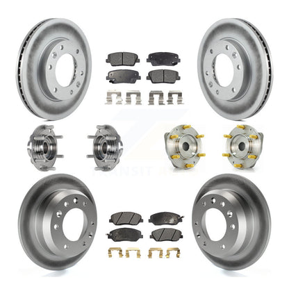 Hub Bearing Coated Brake Rotor Pads Front Rear Kit (10Pc) For Kia Sedona Hyundai