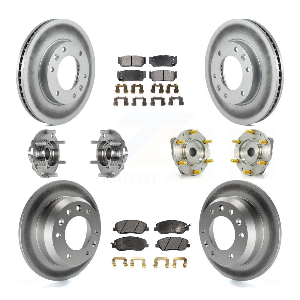 Hub Bearing Coat Brake Rotor Pad Front Rear Kit (10Pc) For Hyundai Entourage Kia