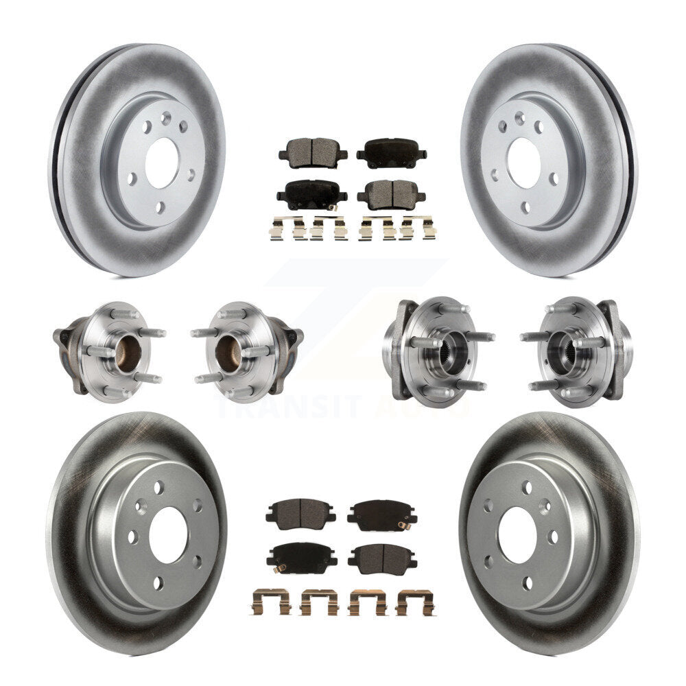 Hub Bearing Coat Brake Rotor Pads Front Rear Kit (10Pc) For Chevrolet Cruze Volt