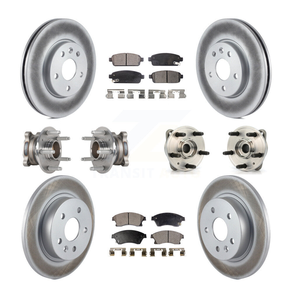 Hub Bearing Coated Brake Rotor And Pad Front Rear Kit (10Pc) For Chevrolet Cruze