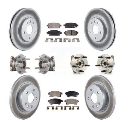 Hub Bearing Coated Brake Rotor And Pad Front Rear Kit (10Pc) For Chevrolet Cruze