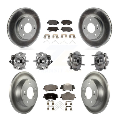 Hub Bearing Coat Brake Rotor Pads Front Rear Kit (10Pc) For Hyundai Elantra 2.0L