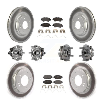 Hub Bearing Coat Brake Rotor Pads Front Rear Kit (10Pc) For Hyundai Elantra 1.6L
