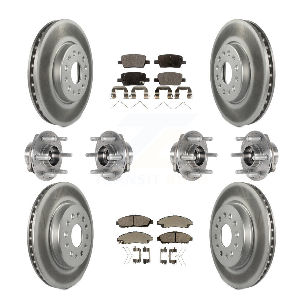 Hub Bearing Coated Brake Rotor Pads Front Rear Kit (10Pc) For Chevrolet Traverse