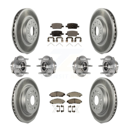 Hub Bearing Coated Brake Rotor Pads Front Rear Kit (10Pc) For Chevrolet Traverse