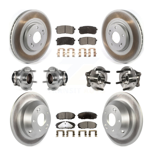 Hub Bearing Coat Brake Rotor Pads Front Rear Kit (10Pc) For 2015-2021 Kia Sedona