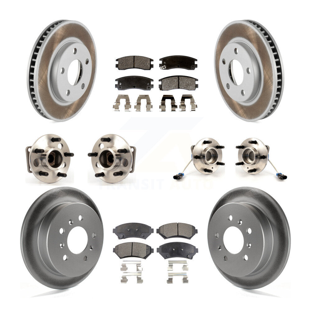 Hub Bearing Coated Brake Rotor & Pad Front Rear Kit (10Pc) For Chevrolet Venture