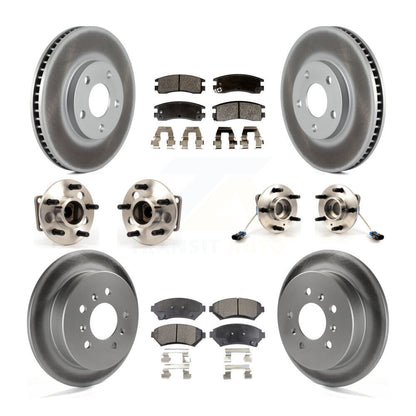 Hub Bearing Coated Brake Rotor & Pads Front Rear Kit (10Pc) For Chevrolet Impala